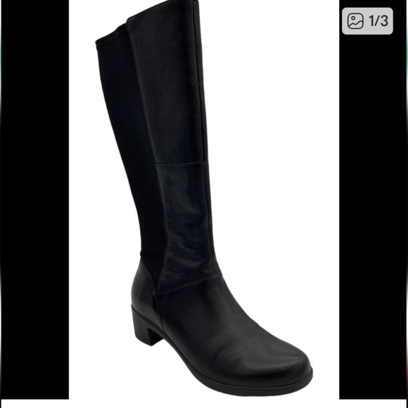 Dansko Celestine Burnished Nubuck Leather Tall Boots Black...